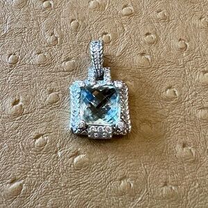 Judith Ripka Silver Enhancer with Mint Quartz Center Stone